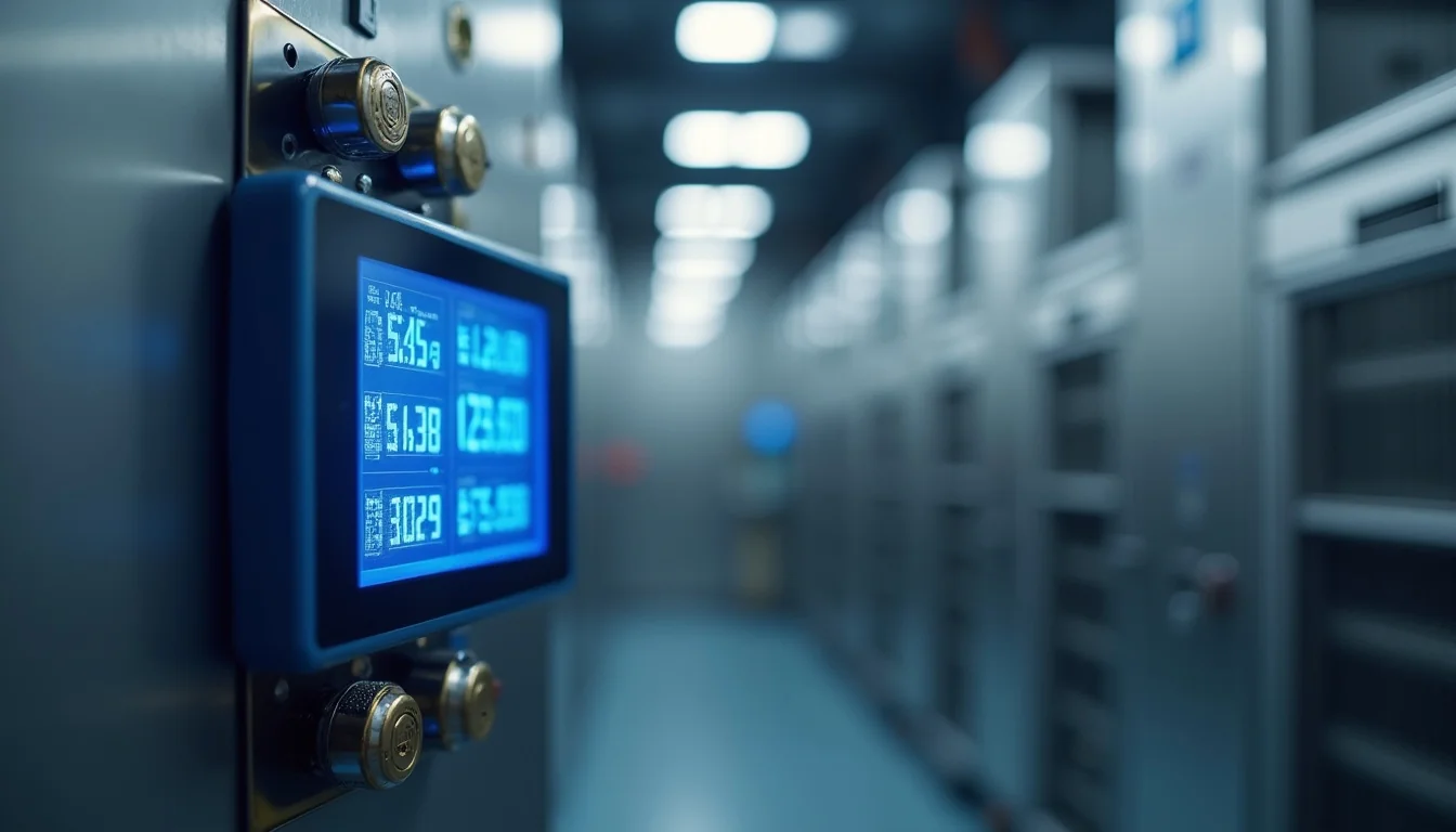 Soğuk hava deposunda free cooling dijital sıcaklık sensörü ve otomasyon kontrol paneli