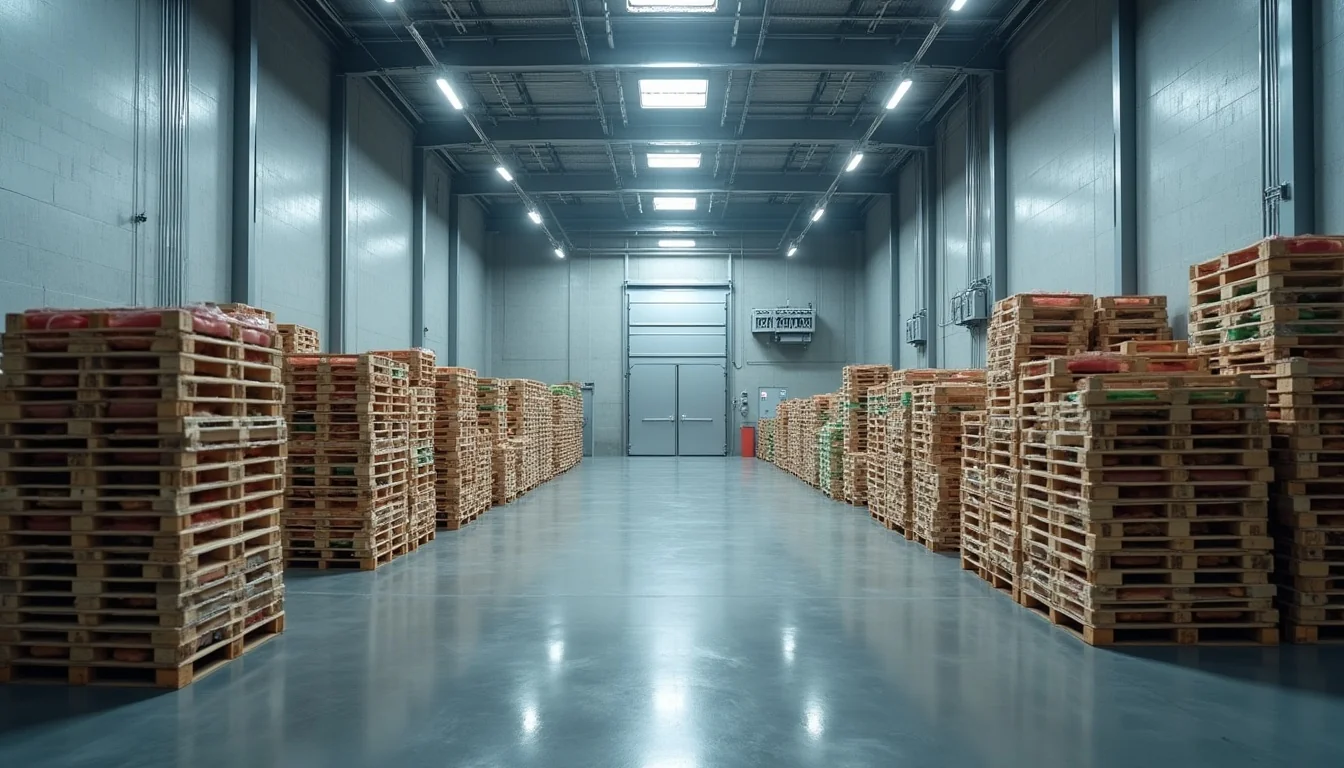 Soğuk hava deposunda free cooling drycooler ısı eşanjörü ve depo içi görünümü