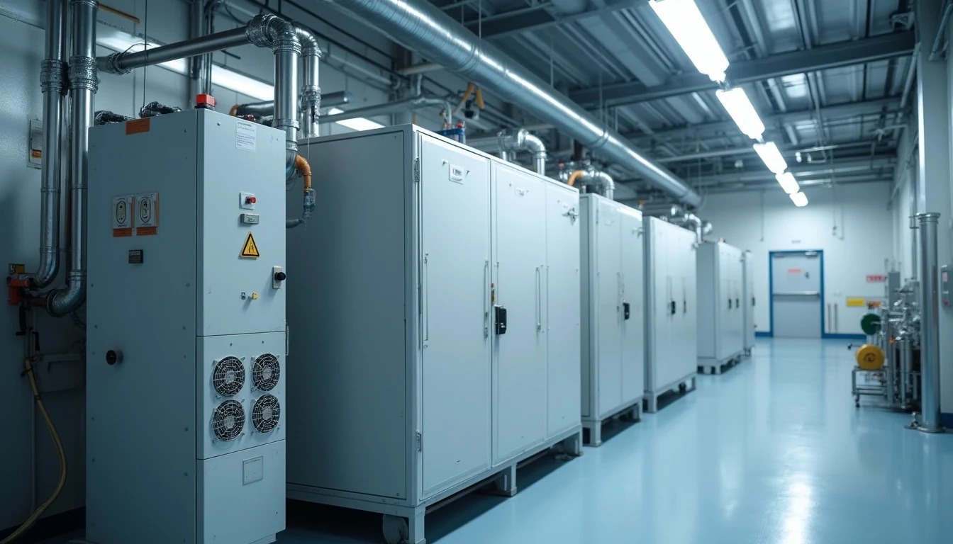 Soğuk hava deposunda dengeli defrost kontrolünü gösteren endüstriyel evaporatör sistemi