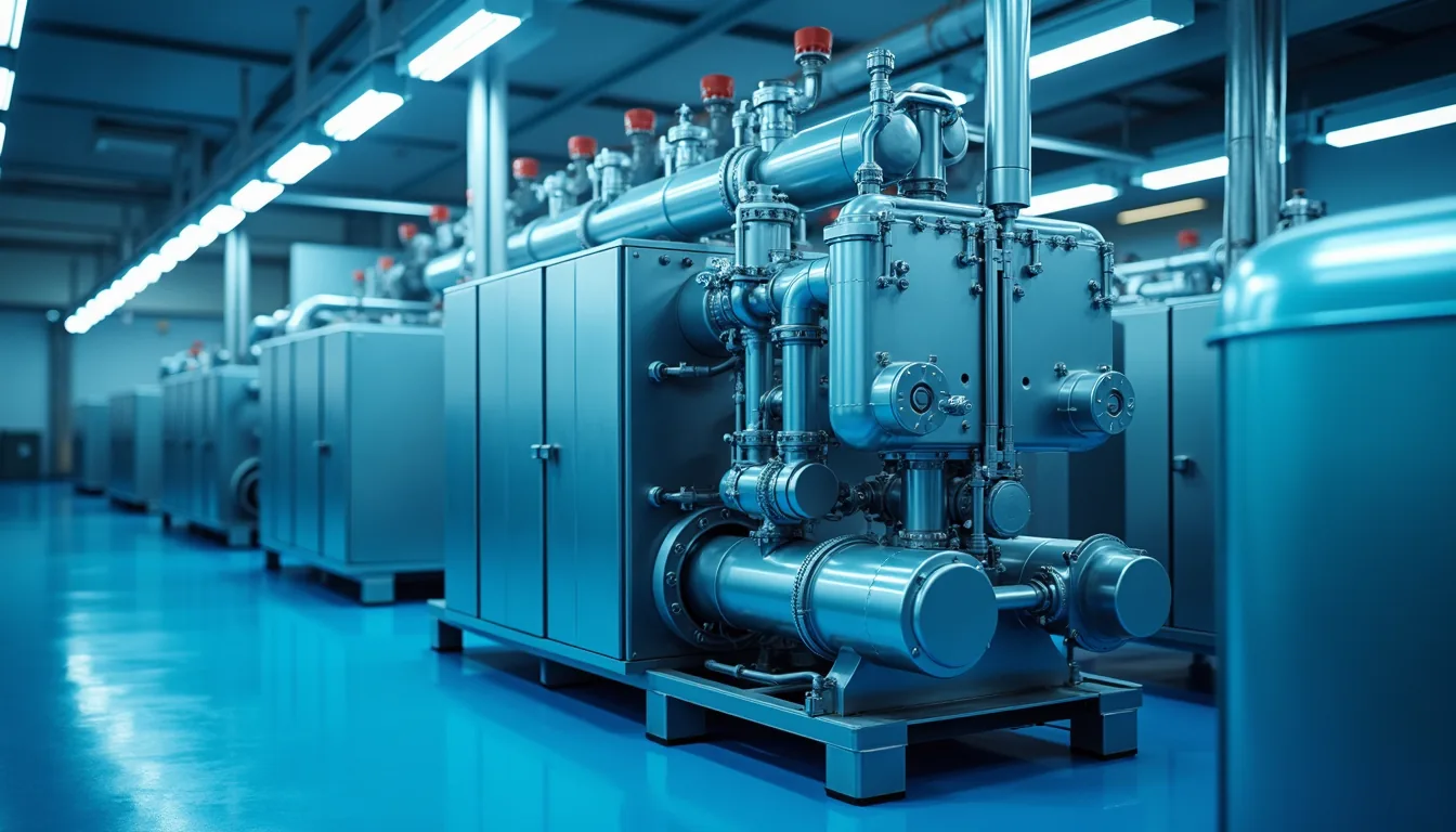 Soğuk hava deposunda kondenser kirlenmesini gösteren endüstriyel soğutma sistemi